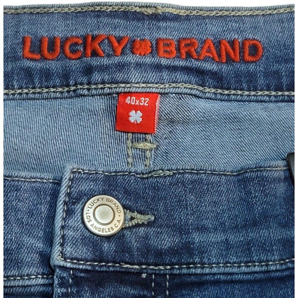 Lucky Brand Mens 223 Straight Stretch Classic 5-Pocket 40x32 Lt Blue Denim Jeans - Picture 15 of 16